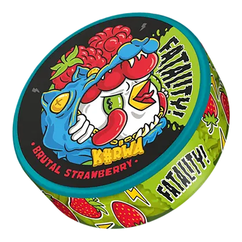 KURWA BRUTAL Strawberry nicotine pouches at SnusVault